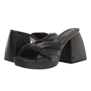 NWOT Circus NY By Sam Edelman Marianna Chunky Vegan Leather Block Heels in Black